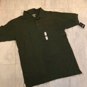 Carhartt dark green short sleeve T-shirt polo / gold shirt.